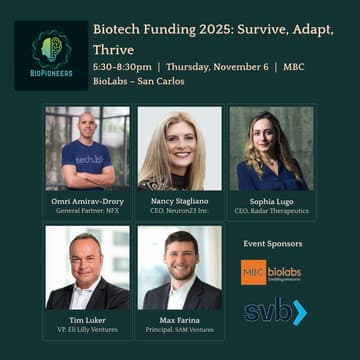 Cover Image for BioPioneers panel on Biotech Funding 2025: Survive, Adapt, Thrive