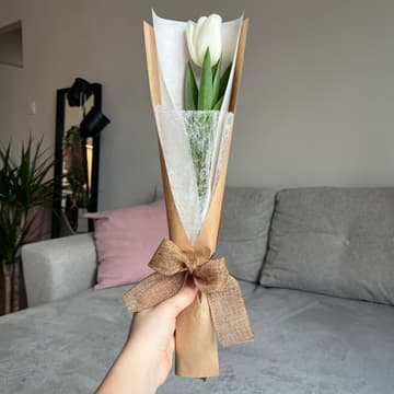 Cover Image for Nőnapi kedvesség - 1 szál tulipán díszcsomagban