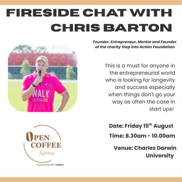 Cover Image for Fireside Chat with Chris Barton | Open Coffee Sydney