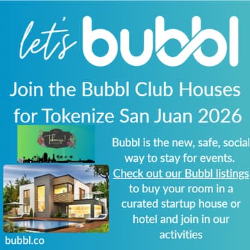 Cover Image for Co-Living Bubbl Hotels and Homes – #TokenizeSanJuan2026