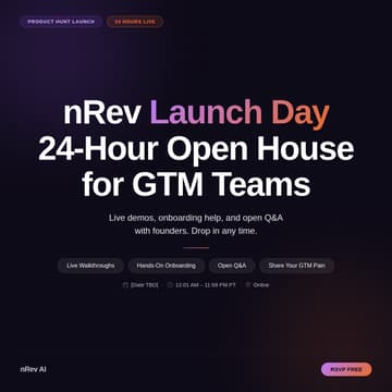 Cover Image for nRev Launch Day: 24-Hour Open House for GTM Teams
