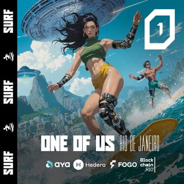 Cover Image for ONE OF US Surf // Aya, Blockchain Rio, Hedera & Fogo