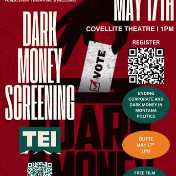 Cover Image for Dark Money Screening Butte - May 17th