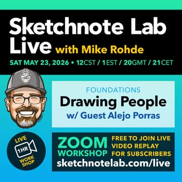 Cover Image for Sketchnote Lab Live May - Foundations: Drawing People