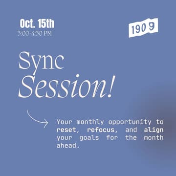 Cover Image for 1909 Monthly Sync Session *Members Only