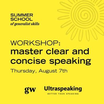 Cover Image for Master clear and concise speaking 🌀🌞 Summer School of Generalist Skills