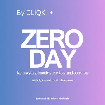 Cover Image for ZERO DAY - Free tacos for founders, investors, creators and operators by SeedLegals and Cliqk