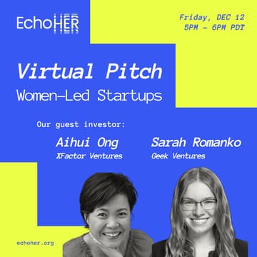 Cover Image for EchoHer Pitch #7: A Virtual Stage for Women Founders