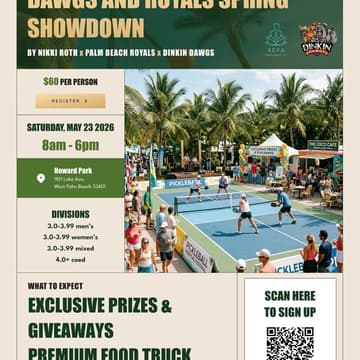 Cover Image for Dawgs & Royals Spring Showdown Pickleball Tournament by Dinkin Dawgs and Palm Beach Royals