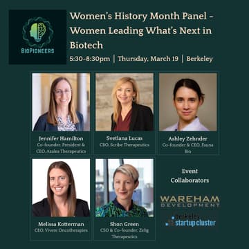 Cover Image for BioPioneers Women’s History Month Panel - Women Leading What’s Next in Biotech