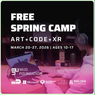 Cover Image for FREE creative Art+Tech Camp for kids ages 10–17.