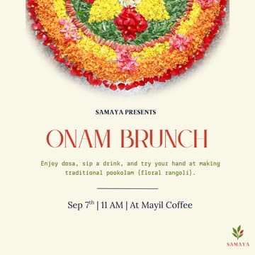 Cover Image for Saree Social: Onam Brunch Edition 🌸🥥