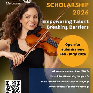 Cover Image for Rotary Music Scholarship 2026 - Submission OPEN