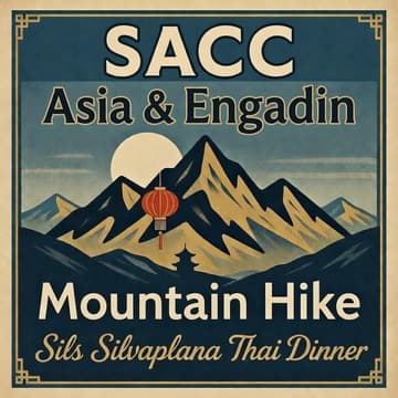 Cover Image for SACC Mountain Hike "Asia & Engadin" with a Summer Lunch and a Thai Dinner