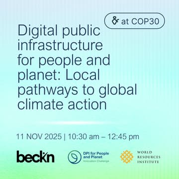 Cover Image for Digital public infrastructure for people and planet: Local pathways to global climate action