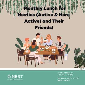 Cover Image for Monthly Lunch for All Nesties (Active, Inactive, and Friends!) π±π