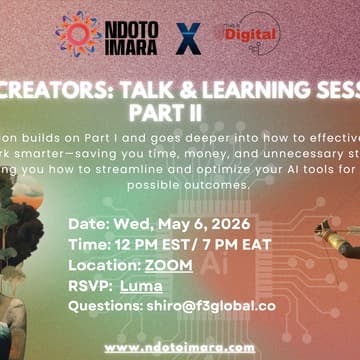 Cover Image for Ai for Creators: Talk & Learning Session Part II