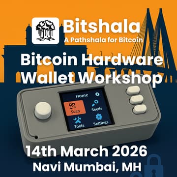 Cover Image for Bitcoin Hardware Wallet Workshop | Vashi, Navi Mumbai | Saturday, 14th Mar 2026 | 11:00 AM - 1:00 PM