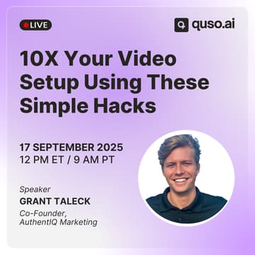 Cover Image for 5 Ways to Step Up Your Video Setup by 10x [Live Workshop]