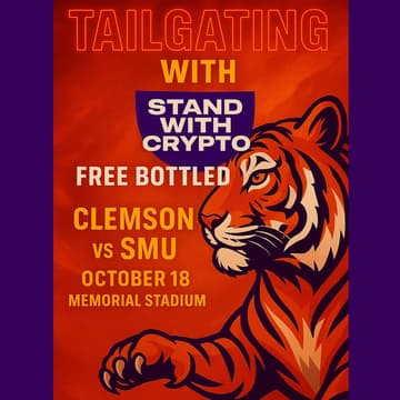 Cover Image for Tailgating with Stand With Crypto - Clemson vs. SMU 10/18