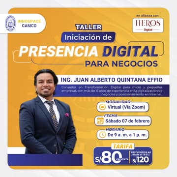 Cover Image for Taller virtual "Iniciación de Presencia Digital para Negocios"