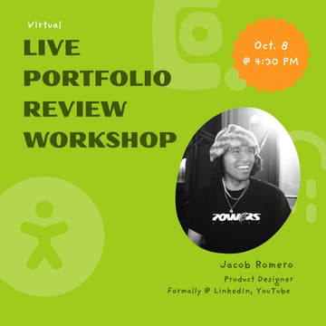 Cover Image for Speaker Series: Live Portfolio Review Workshop w/ Jacob Romero