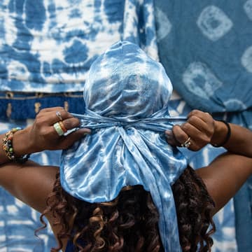 Cover Image for diy indigo dye durag or headwrap for folks of african/african american lineage