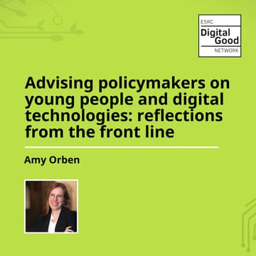 Cover Image for Advising policymakers on young people and digital technologies: reflections from the front line