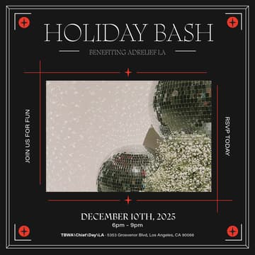 Cover Image for Holiday Bash (Benefiting AdRelief LA)