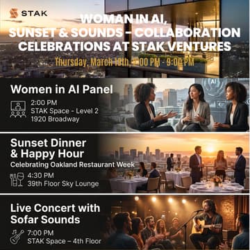 Cover Image for Woman in Agentic Ai, Sunset & Sounds - Collaboration Celebrations at STAK Ventures