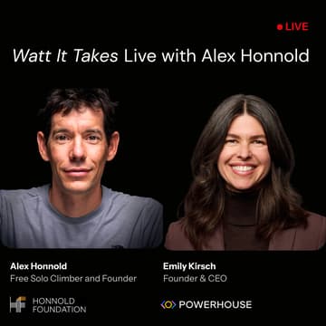 Cover Image for SOLD OUT: Powerhouse Presents: A Live Recording of Watt It Takes with Alex Honnold - Free Solo Climber & Founder of the Honnold Foundation