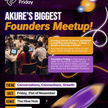 Cover Image for Founders Friday Akure