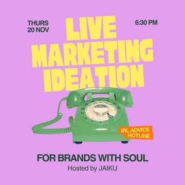 Cover Image for Live Marketing Ideation for Brands with Soul (Travel + Hospitality)