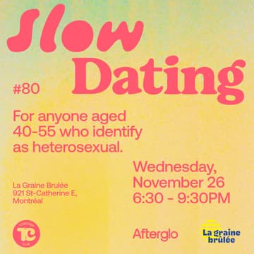 Cover Image for Slow Dating #80 (Hetero 40-55) ❤️