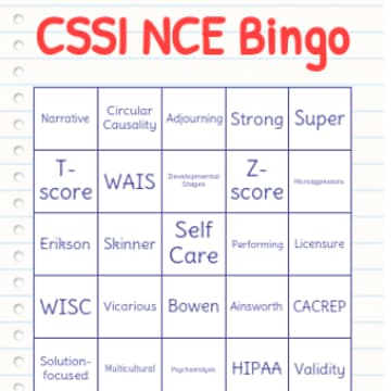 Cover Image for Counselor's Corner — NCE BINGO w/ Sonata