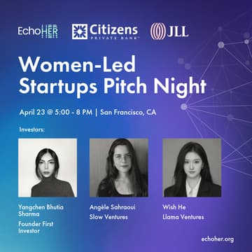 Cover Image for EchoHer Pitch & Network Night #9:: Women-Led Startups