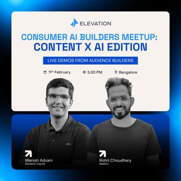 Cover Image for Consumer AI Builders Meetup: Scaling Vernacular Content with Rohit Choudhary (Seekho)