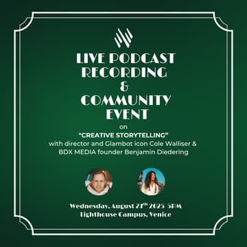 Cover Image for Los Angeles Community-Event: Live Podcast Recording with  director & Glambot icon Cole Walliser "Creative Storytelling"