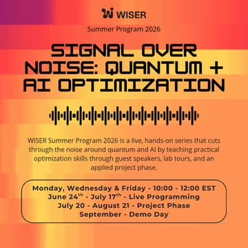 Cover Image for WISER Quantum Summer Program 2026