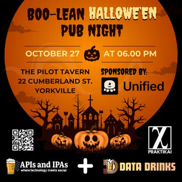 Cover Image for Data Drinks + APIs & IPAs BOO-LEAN Hallowe'en Pub Night