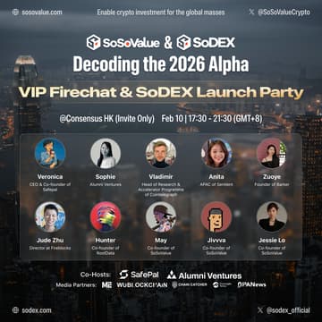 Cover Image for SoSoValue VIP Firechat & SoDEX Launch Party @ Consensus HK