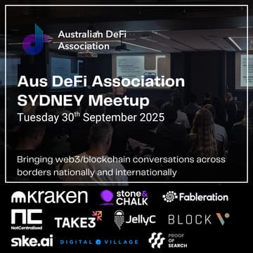 Cover Image for Aus DeFi Association (SYDNEY) - 30th September 2025