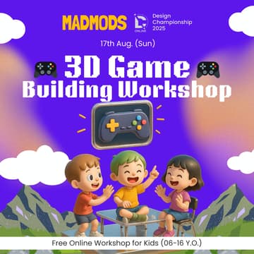 Cover Image for 🏆🎮  3D Game Building Workshop for Kids (6–16 years) with AI 🎮🏆