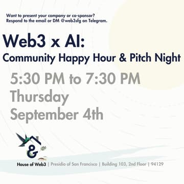 Cover Image for Web3 x AI: Community Happy Hour & Pitch Night