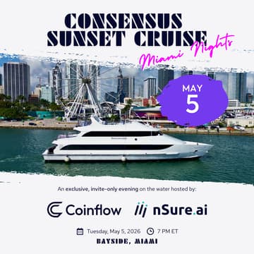 Cover Image for Consensus Sunset Cruise Hosted by Coinflow & nSure.ai