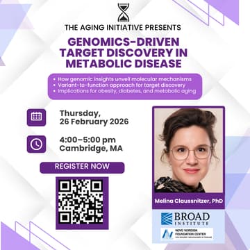 Cover Image for Dr. Melina Claussnitzer Speaker Event: Genetics, Causality, and Metabolic Disease