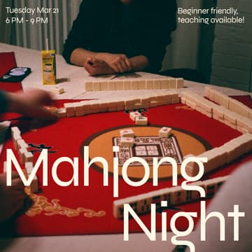 Cover Image for Mahjong Night (Beginner friendly!)