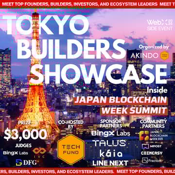 Cover Image for 🗼TOKYO BUILDERS SHOWCASE @Japan Blockchain Week Summit (JBW Summit Ticket Required)