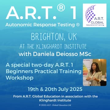 Cover Image for Autonomic Response Testing A.R.T.® 1 Beginners Practical Training Workshop in Brighton, UK