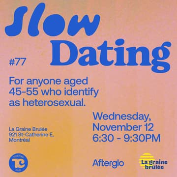 Cover Image for Slow Dating #77 (Hetero 45-55) 💚